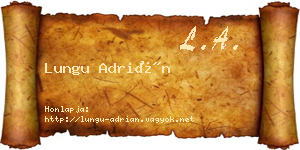 Lungu Adrián névjegykártya